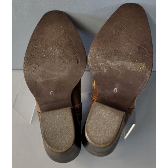 Myra Boots Womens Size 6 Brown Western Cowgirl Leather Ankle Booties Snip Toe - Picture 14 of 16